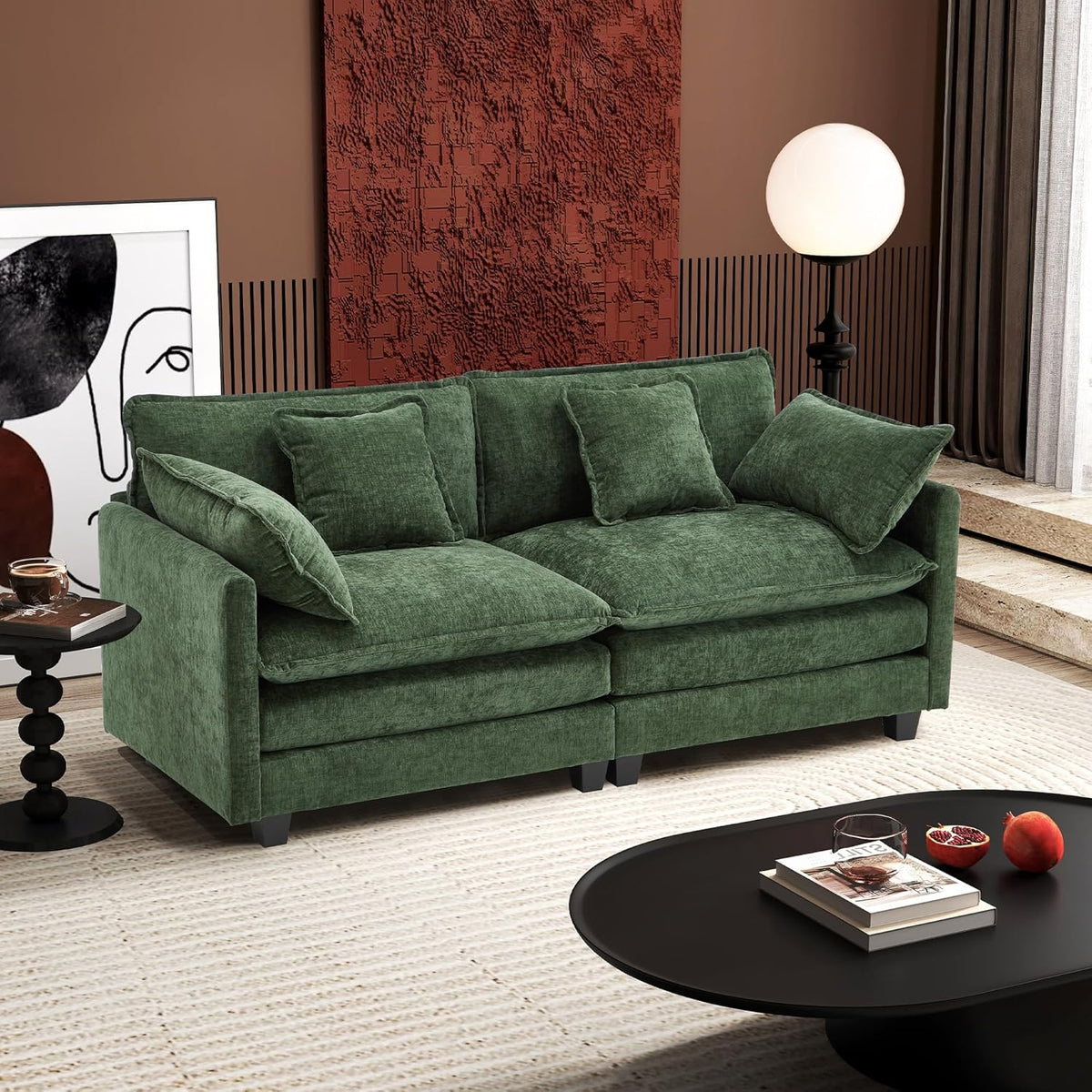ihanherry 146-inch U-shaped modern sofa modular area cloud sofa