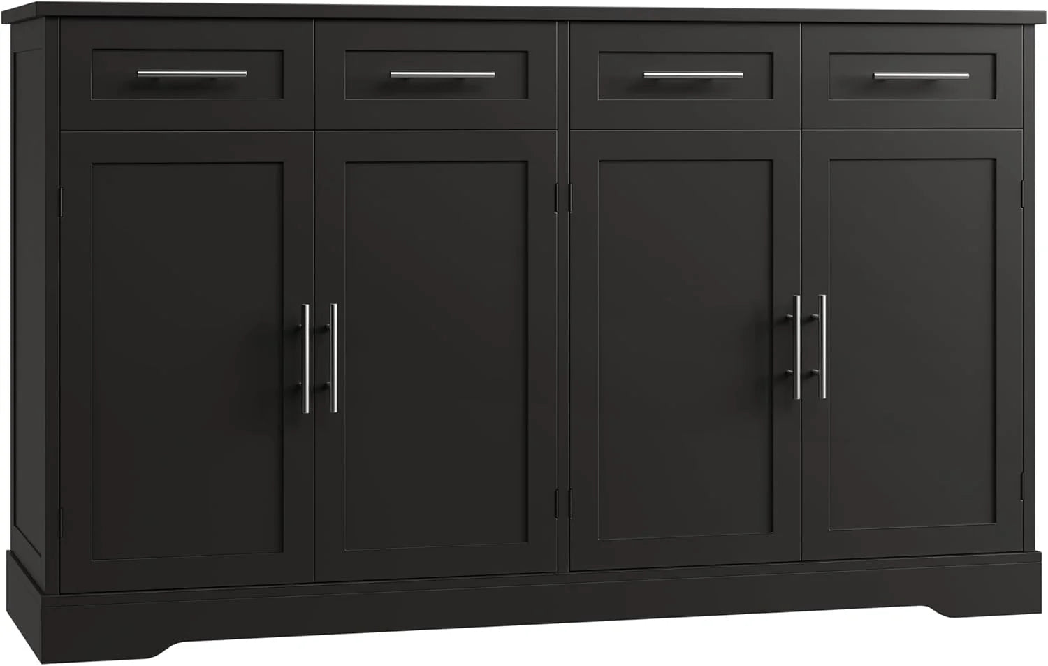 HOSTACK 60" Large Buffet Sideboard with Storage 36" Tall Kitchen Buffet Storage Cabinet 4 Drawer