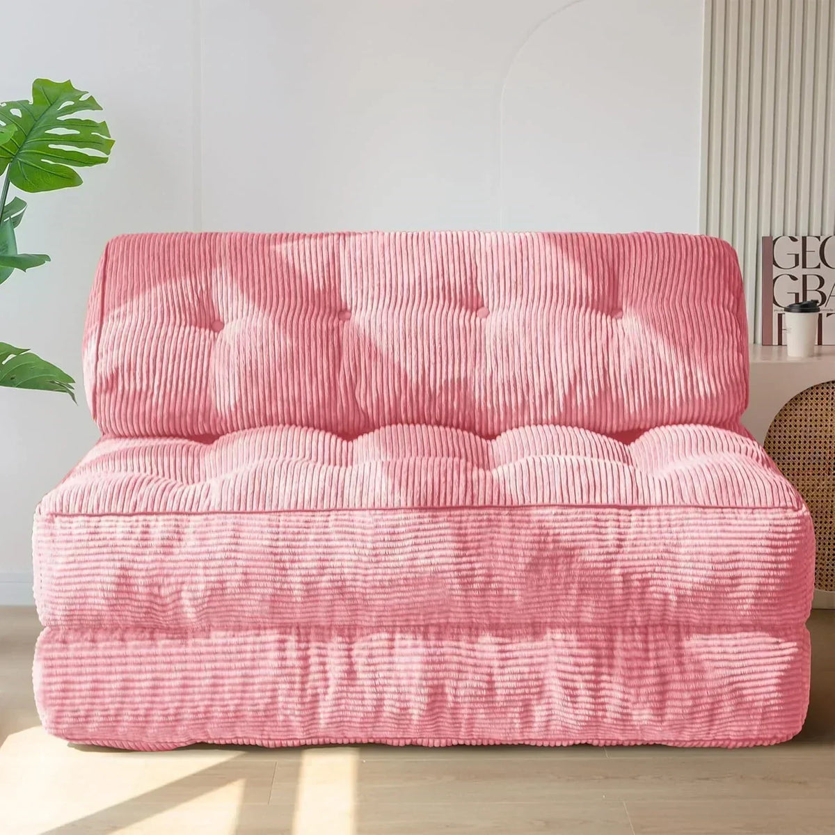 MAXYOYO Folding Sofa Bed Convertible Sleeper Chair with Pillow Foldable Mattress with Back Support