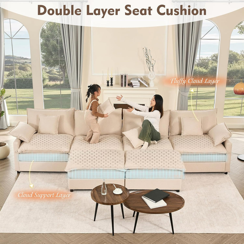 108" U-shaped sofa modular sofa Comfortable cloud sofa