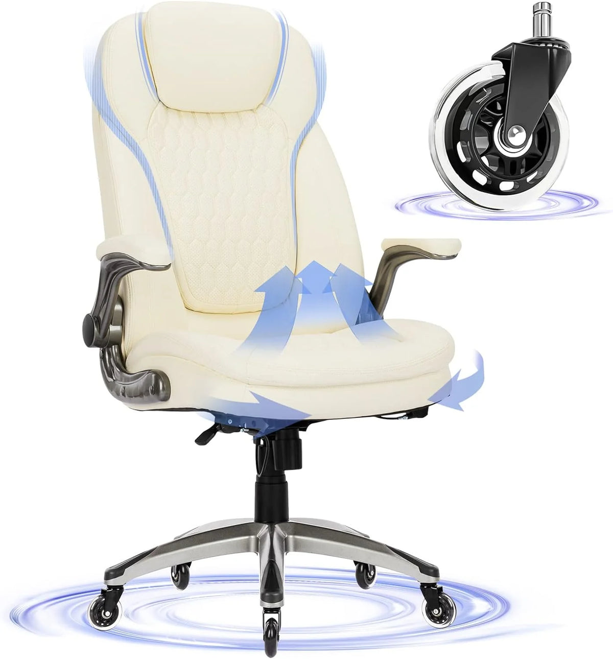 Executive Office Chair Computer Desk Chair Swivel Home Office Chair Upgraded Casters